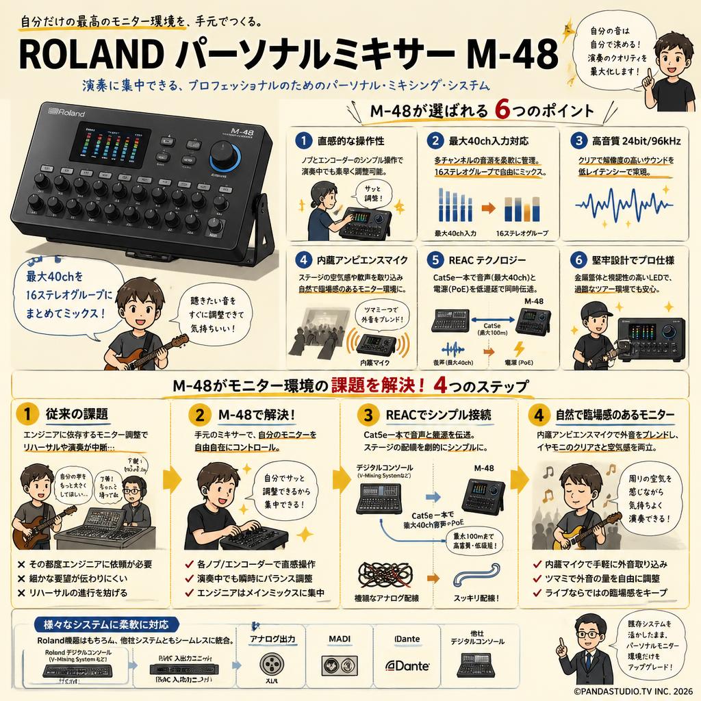 ROLAND パーソナルミキサー M-48 概要