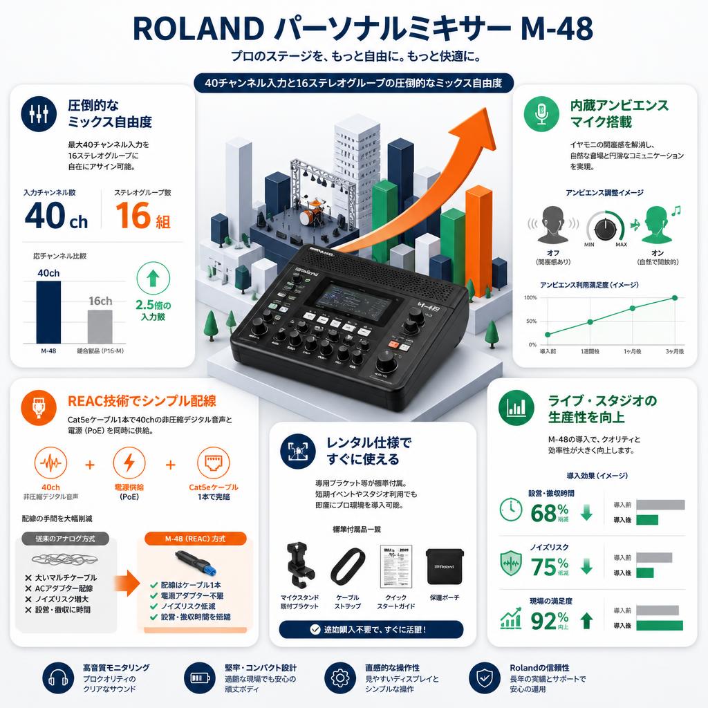 ROLAND パーソナルミキサー M-48 セールスポイント