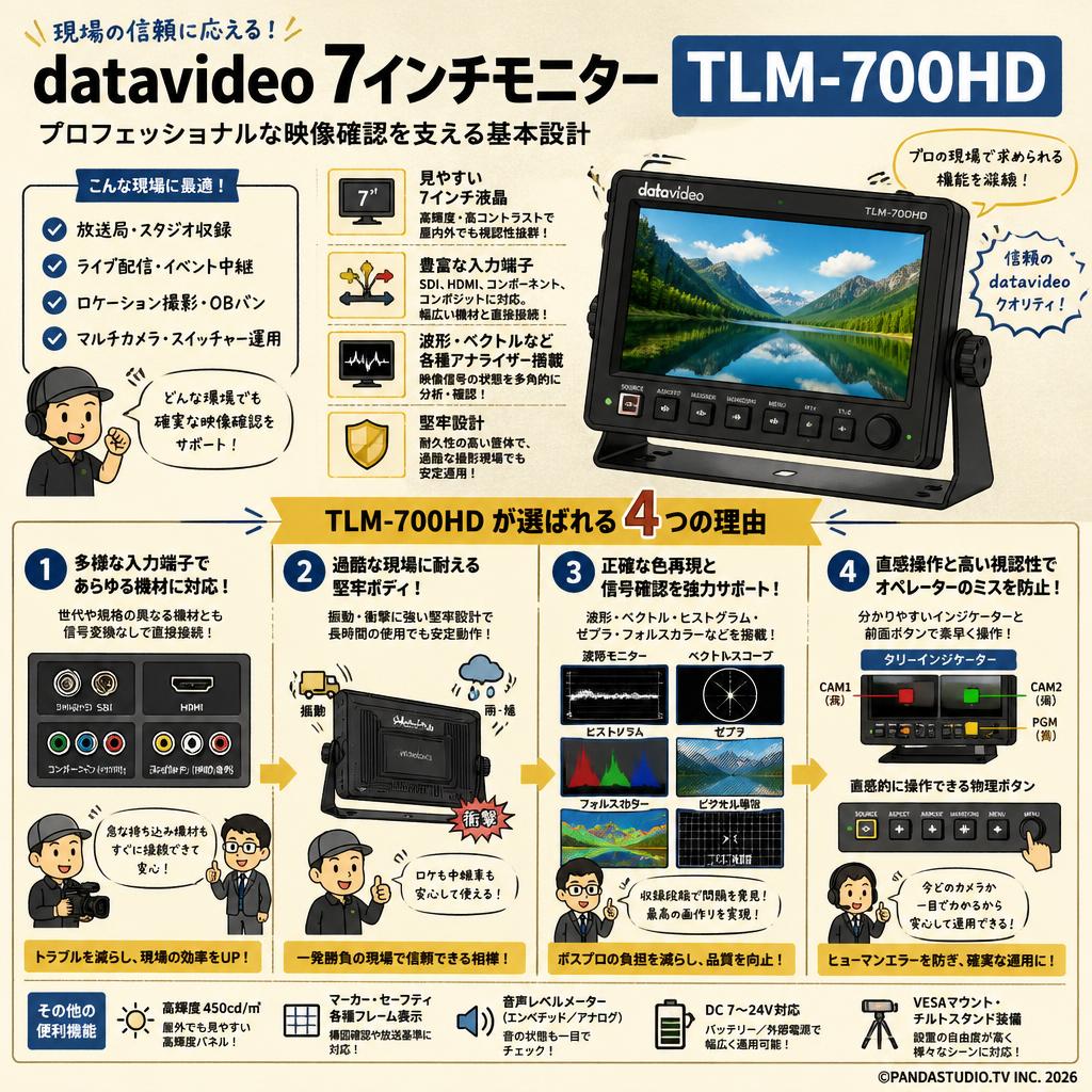 datavideo 7インチモニターTLM-700HD 概要