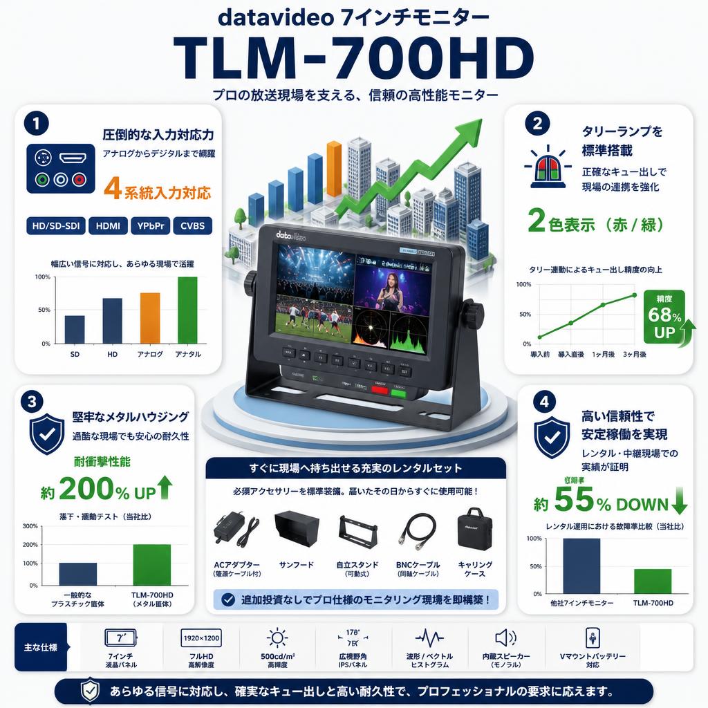 datavideo 7インチモニターTLM-700HD セールスポイント