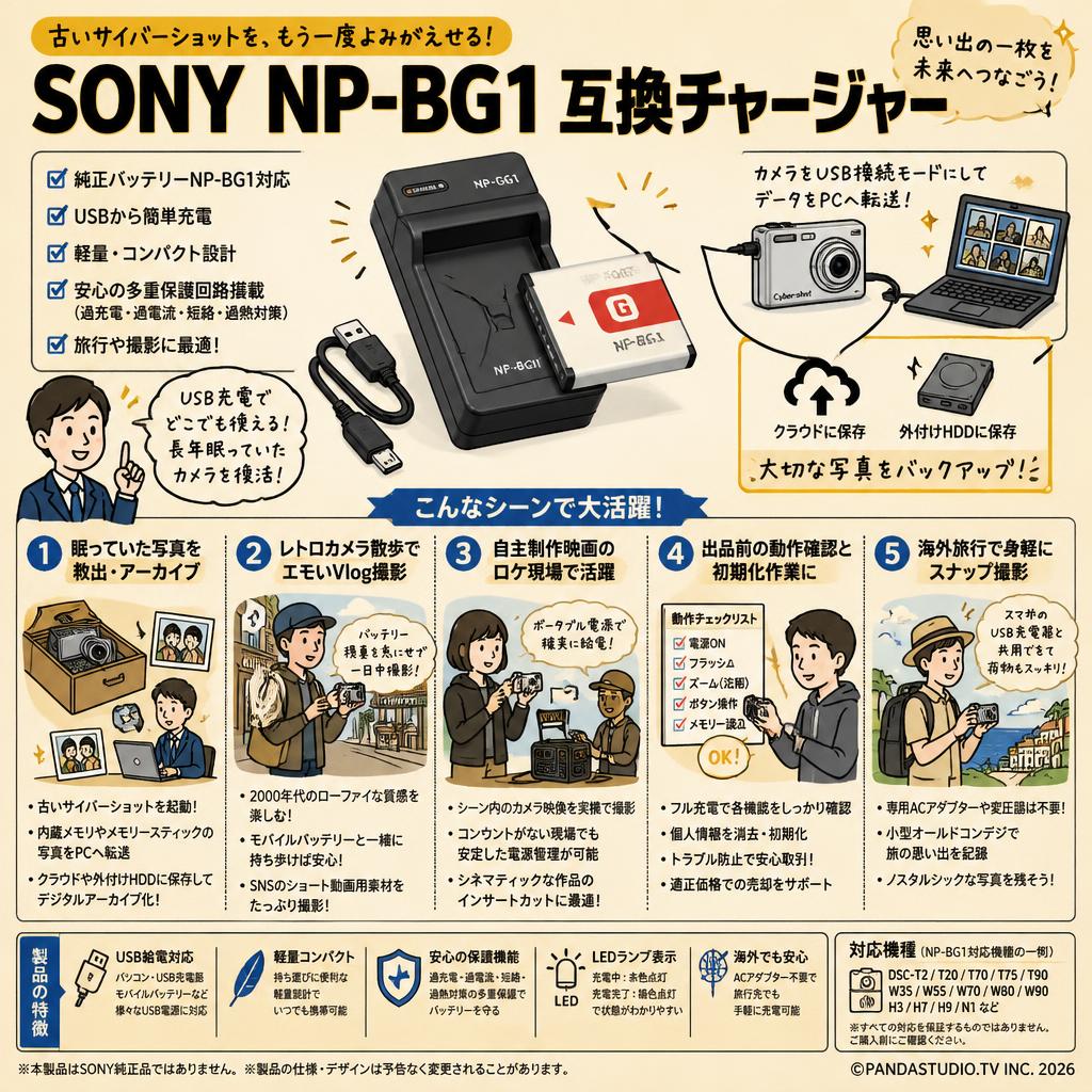 SONY NP-BG1   互換チャージャー 用途