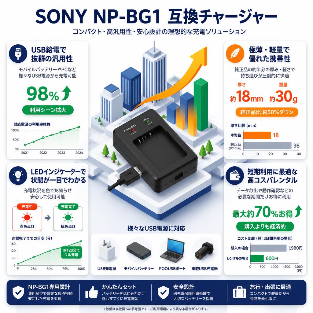 SONY NP-BG1   互換チャージャー セールスポイント