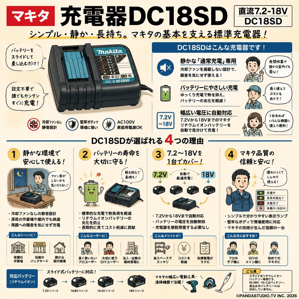 マキタ 充電器DC18SD 直流7.2-18V DC18SD 概要