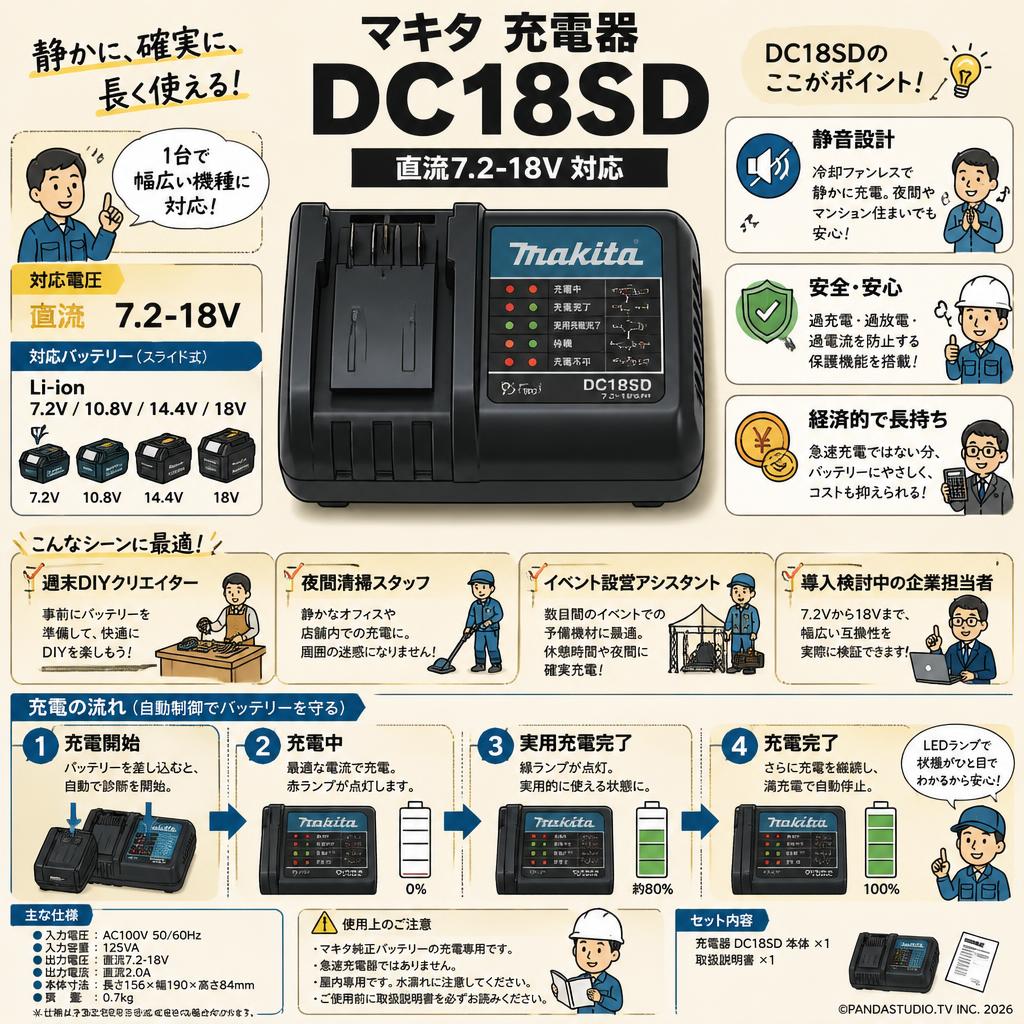 マキタ 充電器DC18SD 直流7.2-18V DC18SD おもな対象のお客様
