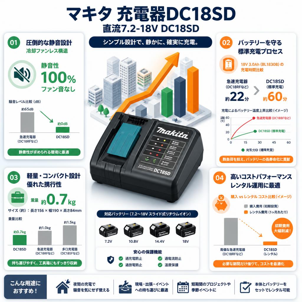 マキタ 充電器DC18SD 直流7.2-18V DC18SD セールスポイント