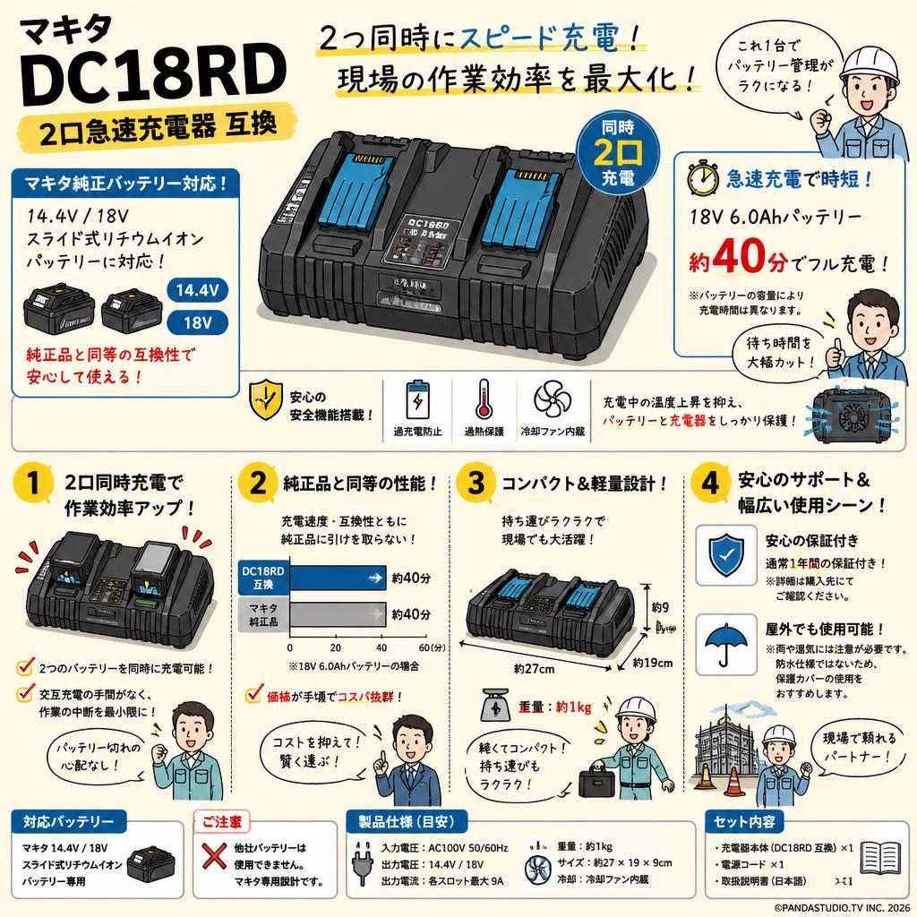 マキタ  DC18RD 2口急速充電器 互換 FAQ（よくある質問と答え）