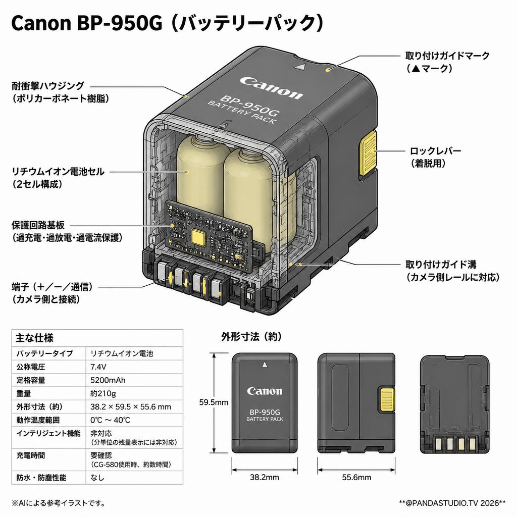 Canon BP-950G (バッテリーパック) スペック
