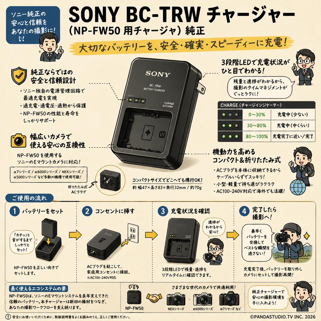 SONY BC-TRW チャージャー(NP-FW50 用チャージャ）純正 概要