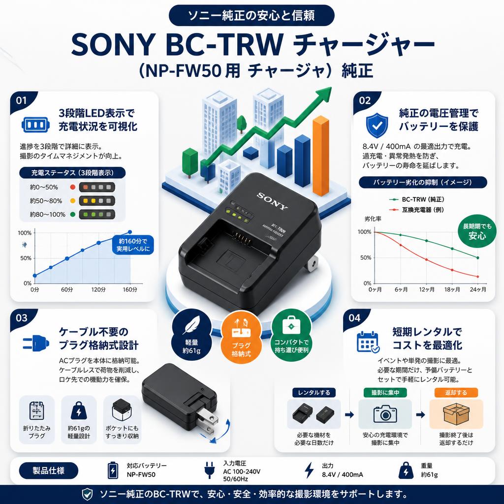 SONY BC-TRW チャージャー(NP-FW50 用チャージャ）純正 セールスポイント