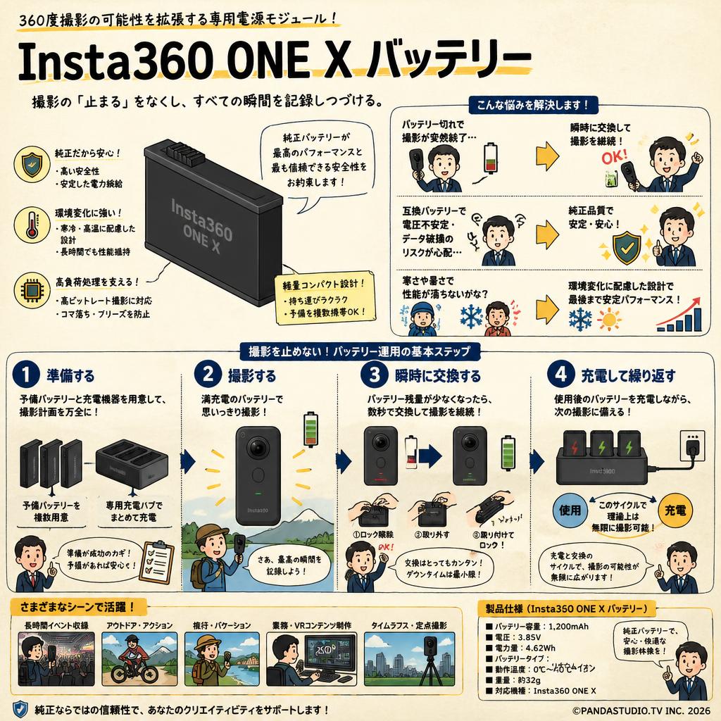 Insta360 ONE X バッテリー 概要