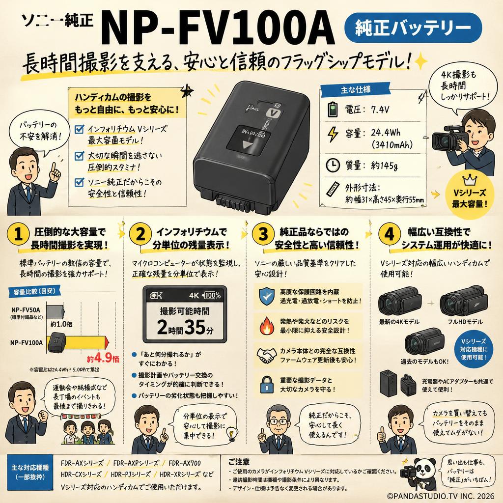SONY NP-FV100A 純正バッテリー 概要