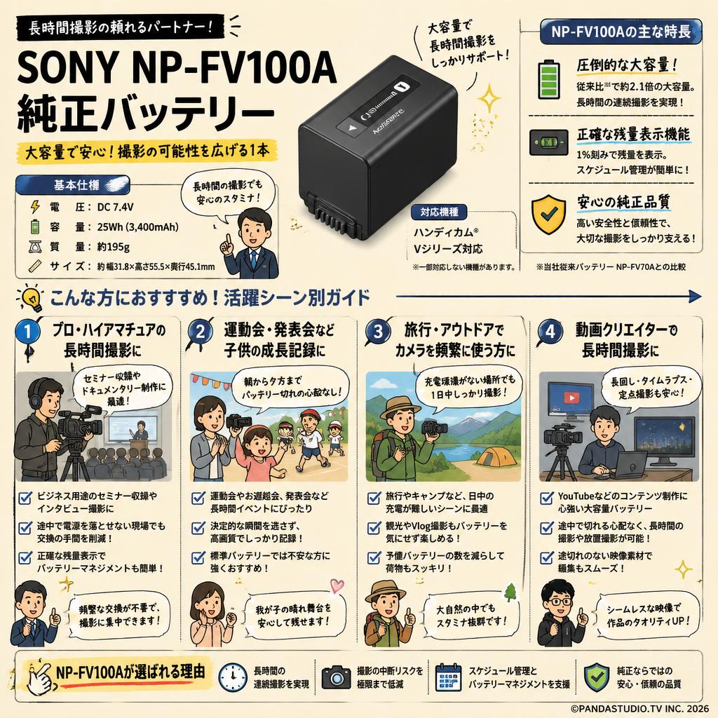 SONY NP-FV100A 純正バッテリー おもな対象のお客様