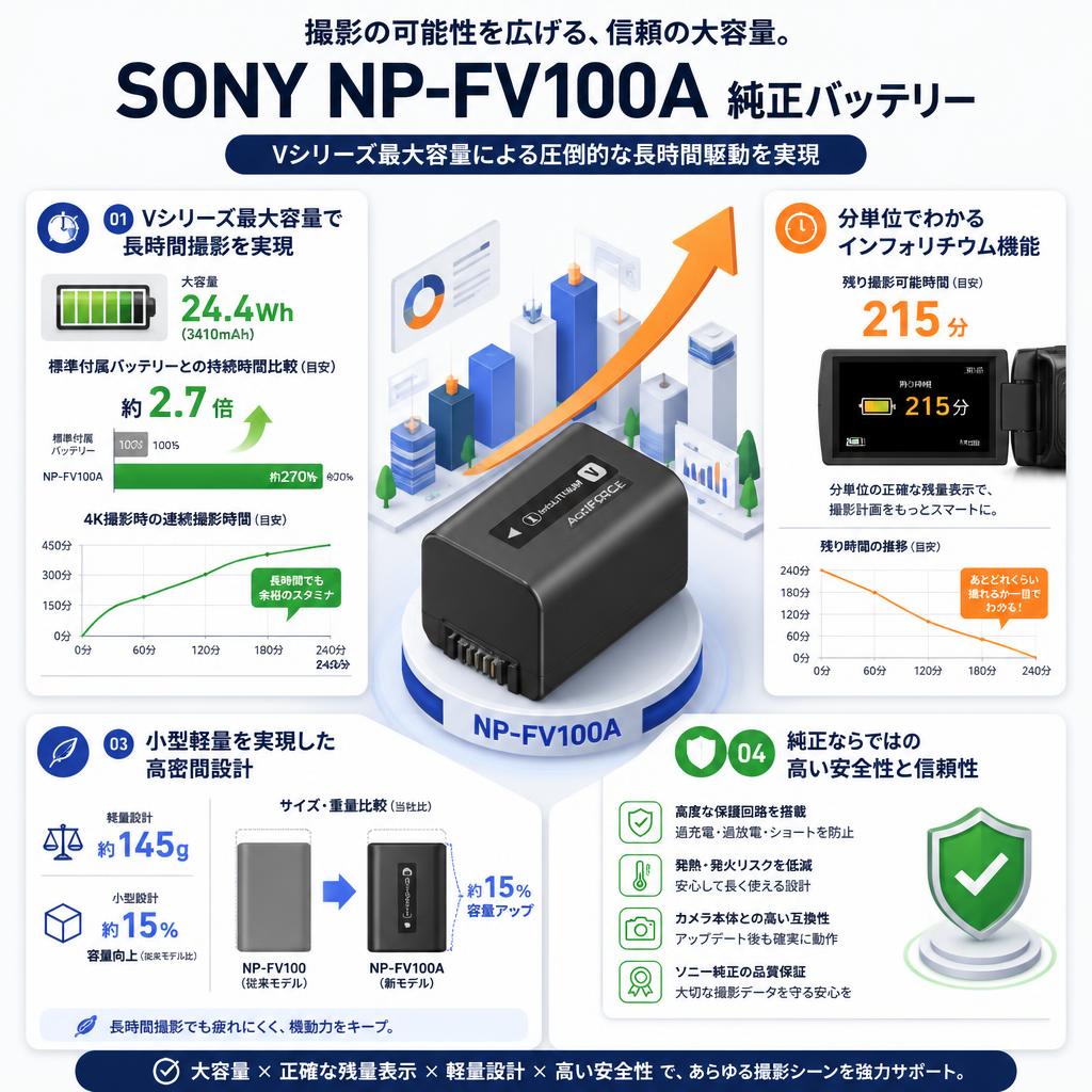 SONY NP-FV100A 純正バッテリー セールスポイント