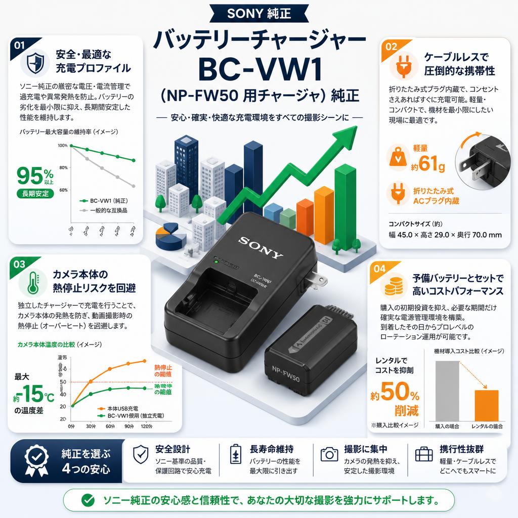 SONY  バッテリーチャージャー BC-VW1(NP-FW50 用チャージャ）純正 セールスポイント