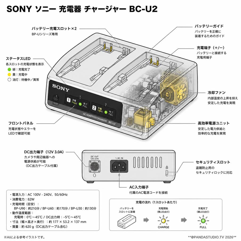 SONY ソニー 充電器 チャージャー BC-U2 スペック
