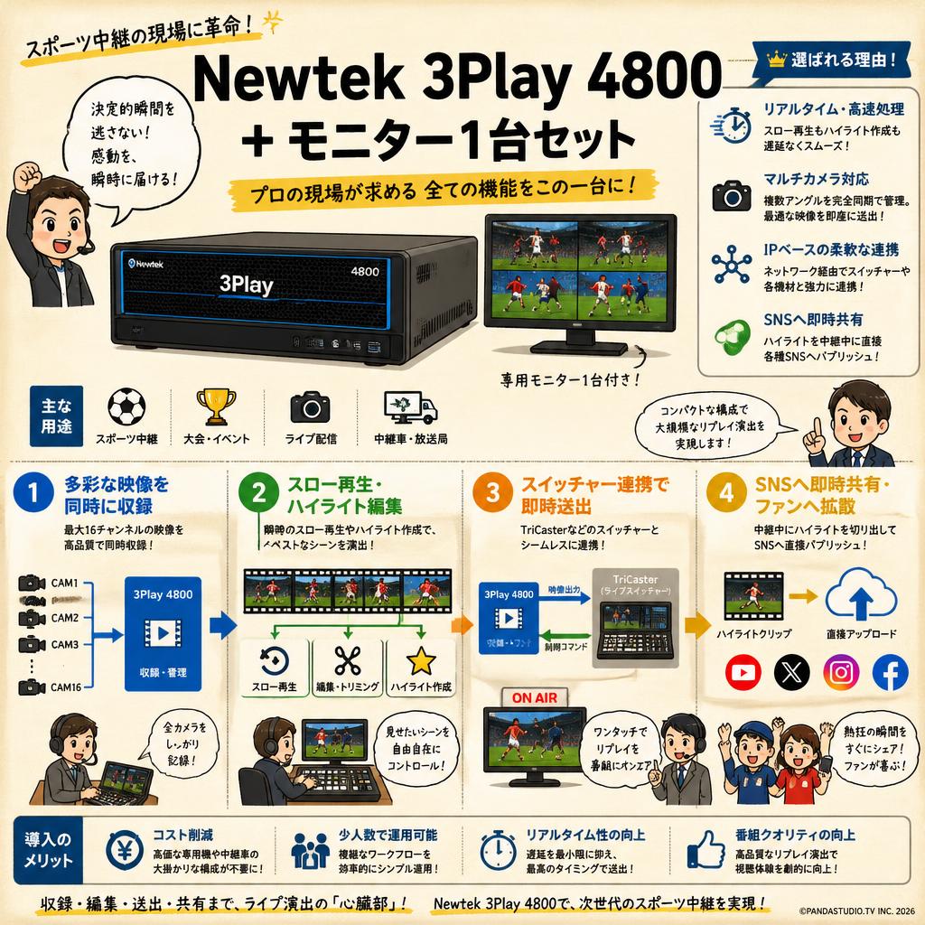 Newtek 3Play 4800 ＋ モニター1台セット 概要