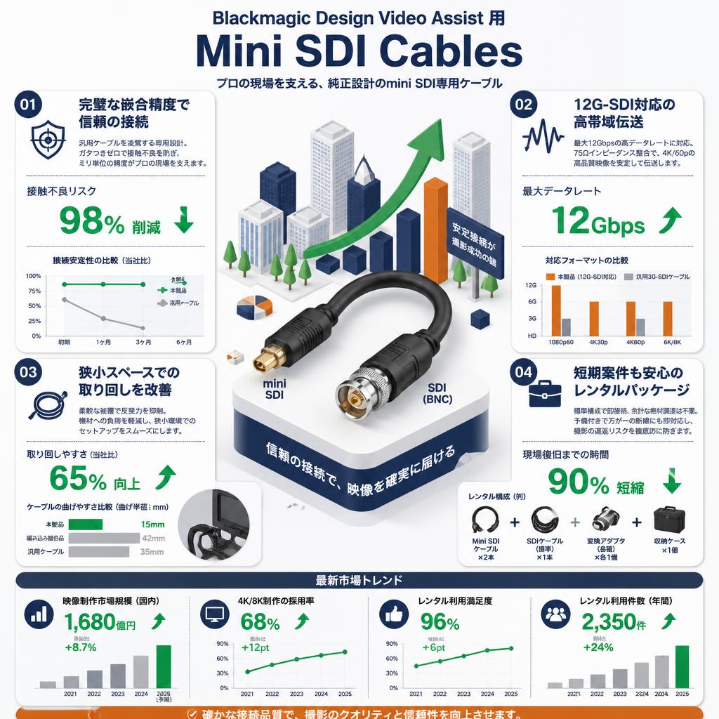 Blackmagic Design Video Assist 用 Mini SDI Cables セールスポイント