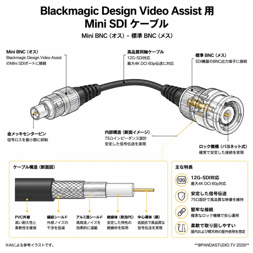 Blackmagic Design Video Assist 用 Mini SDI Cables スペック