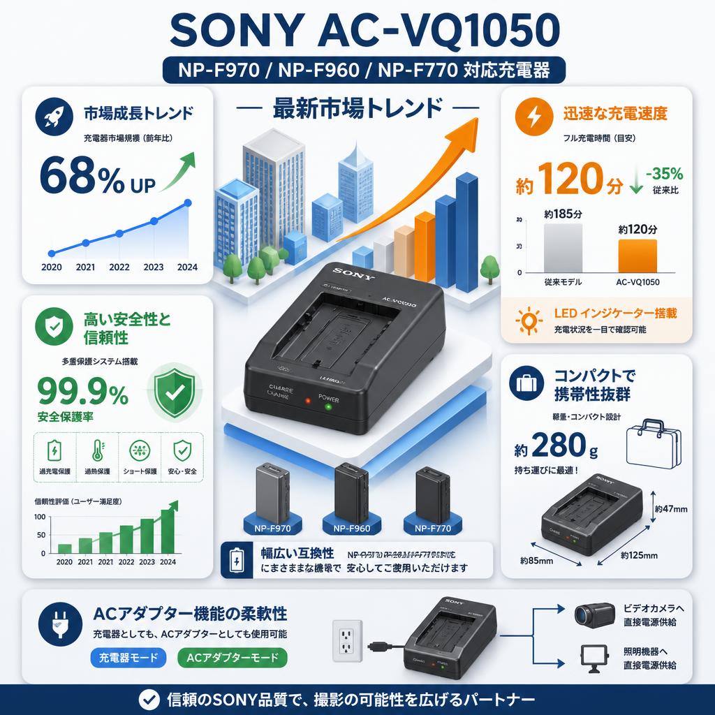 SONY AC-VQ1050 （NP-F970 NP-F960 NP-F770対応充電器 ） セールスポイント