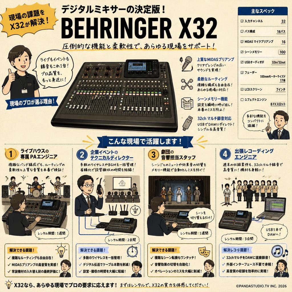 behringer X32 おもな対象のお客様