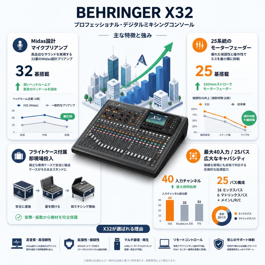 behringer X32 セールスポイント