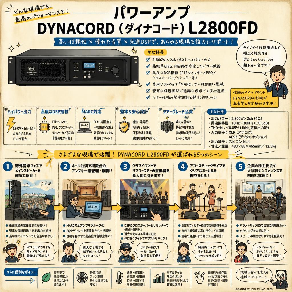 パワーアンプ DYNACORD ( ダイナコード )   L2800FD 用途