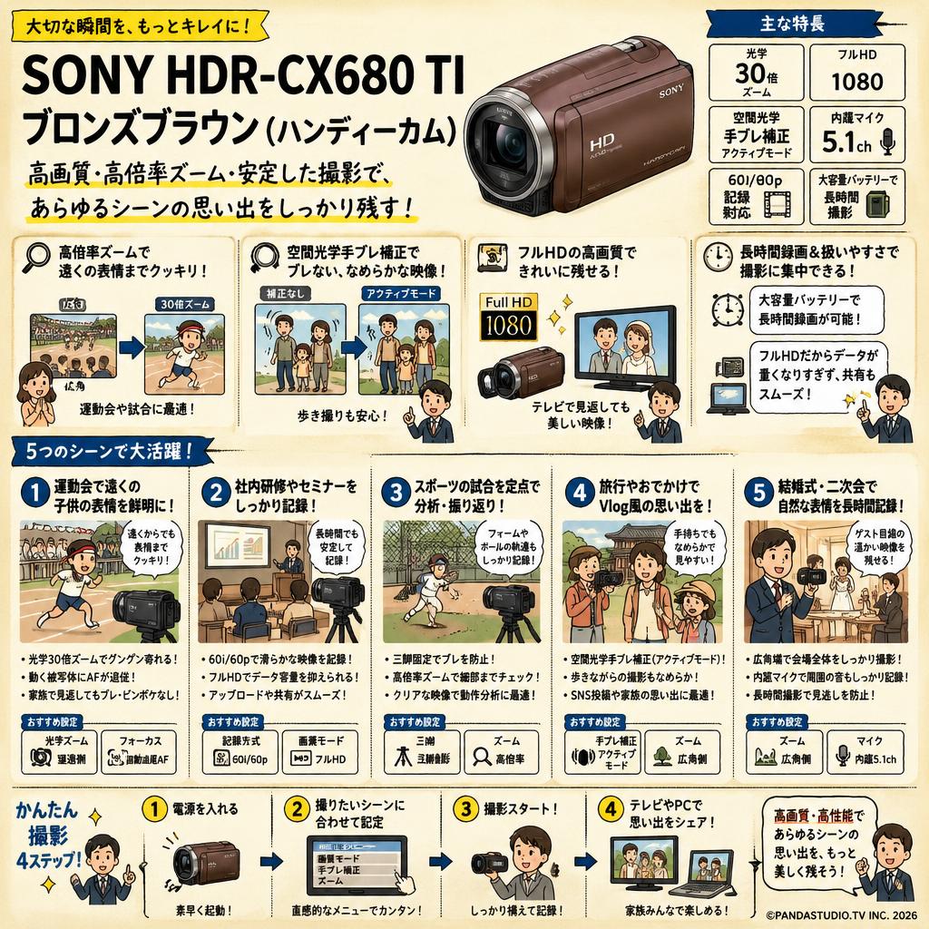 SONY HDR-CX680 TI ブロンズブラウン (ハンディーカム) 用途