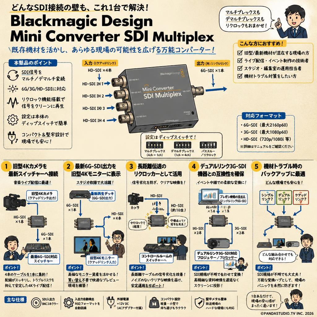 Blackmagic Design Mini Converter SDI Multiplex 用途