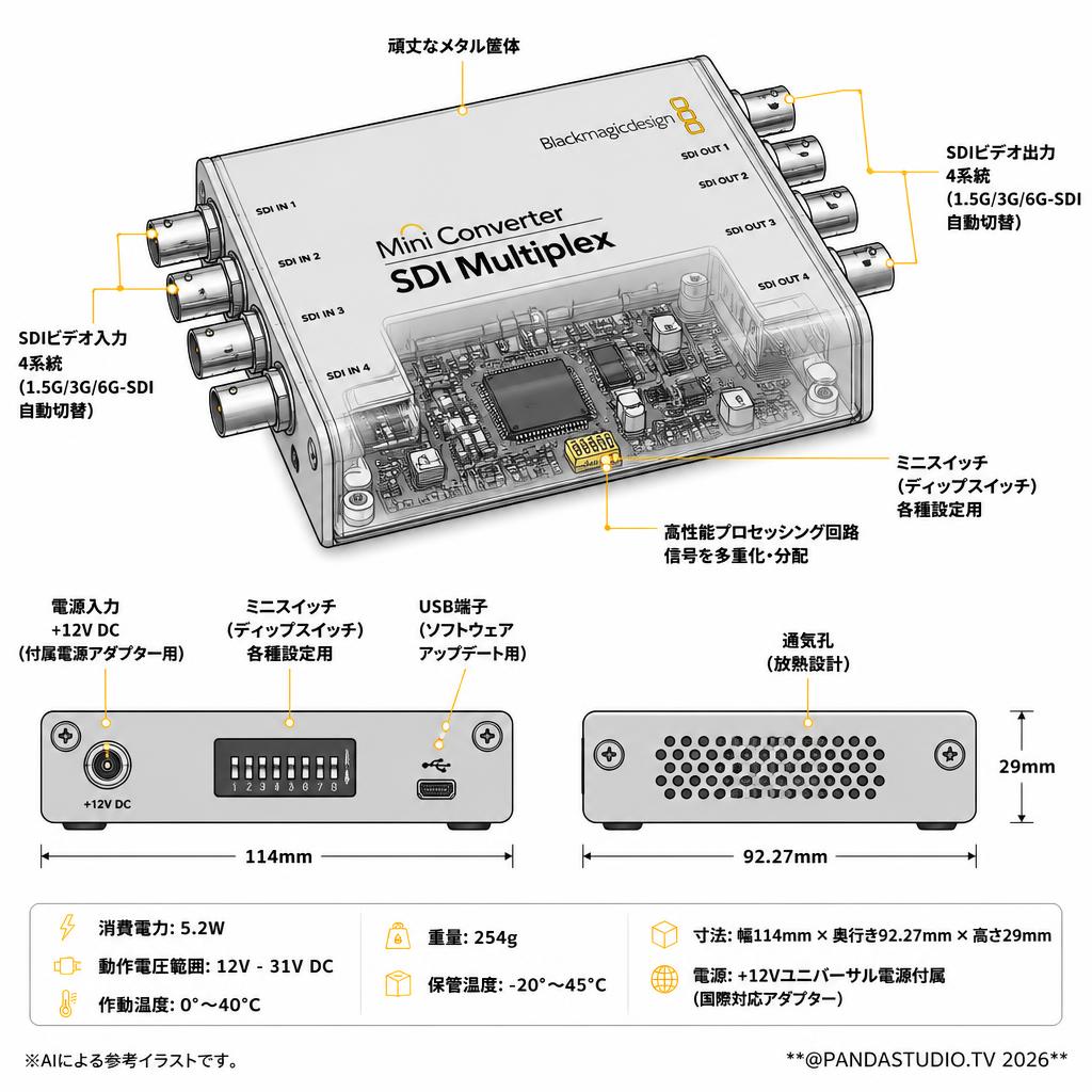 Blackmagic Design Mini Converter SDI Multiplex スペック