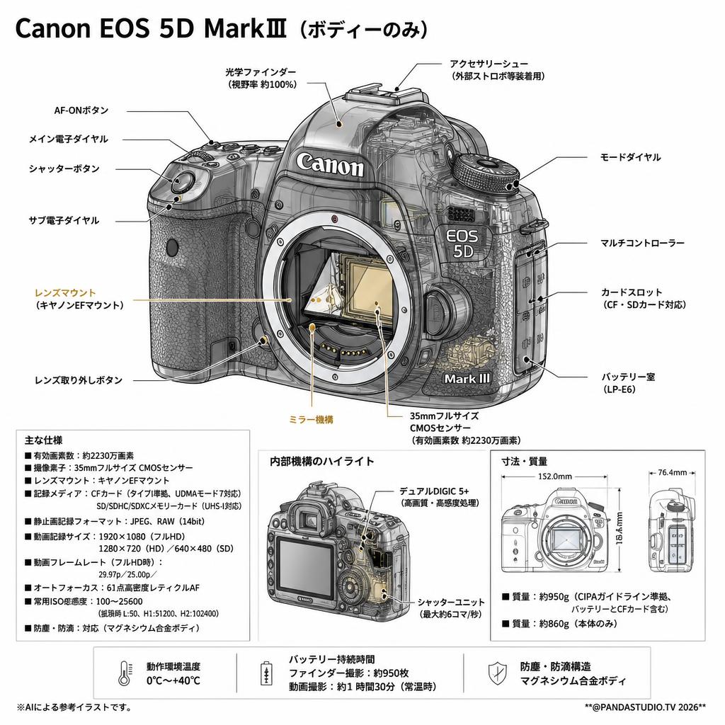 Canon EOS 5D MarkⅢ（ボディーのみ） スペック