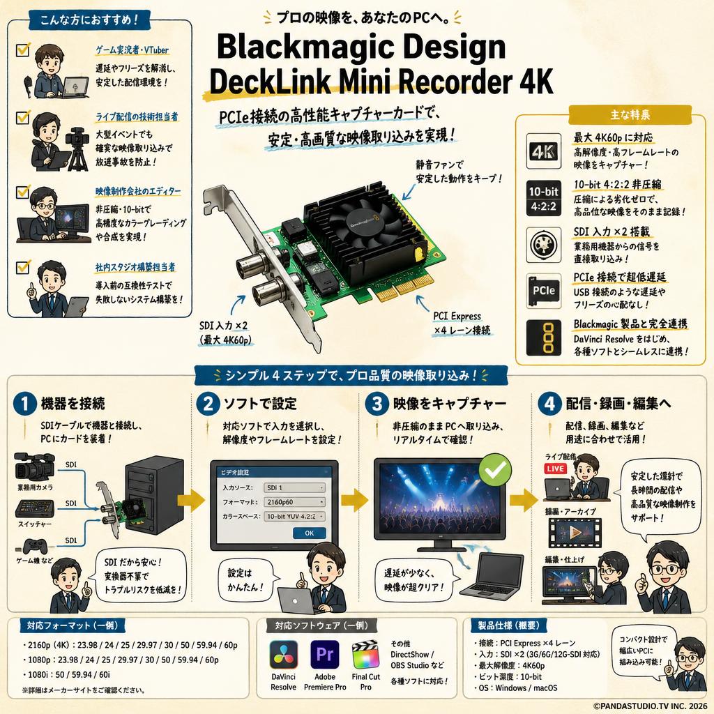 Blackmagic Design DeckLink Mini Recorder 4K おもな対象のお客様