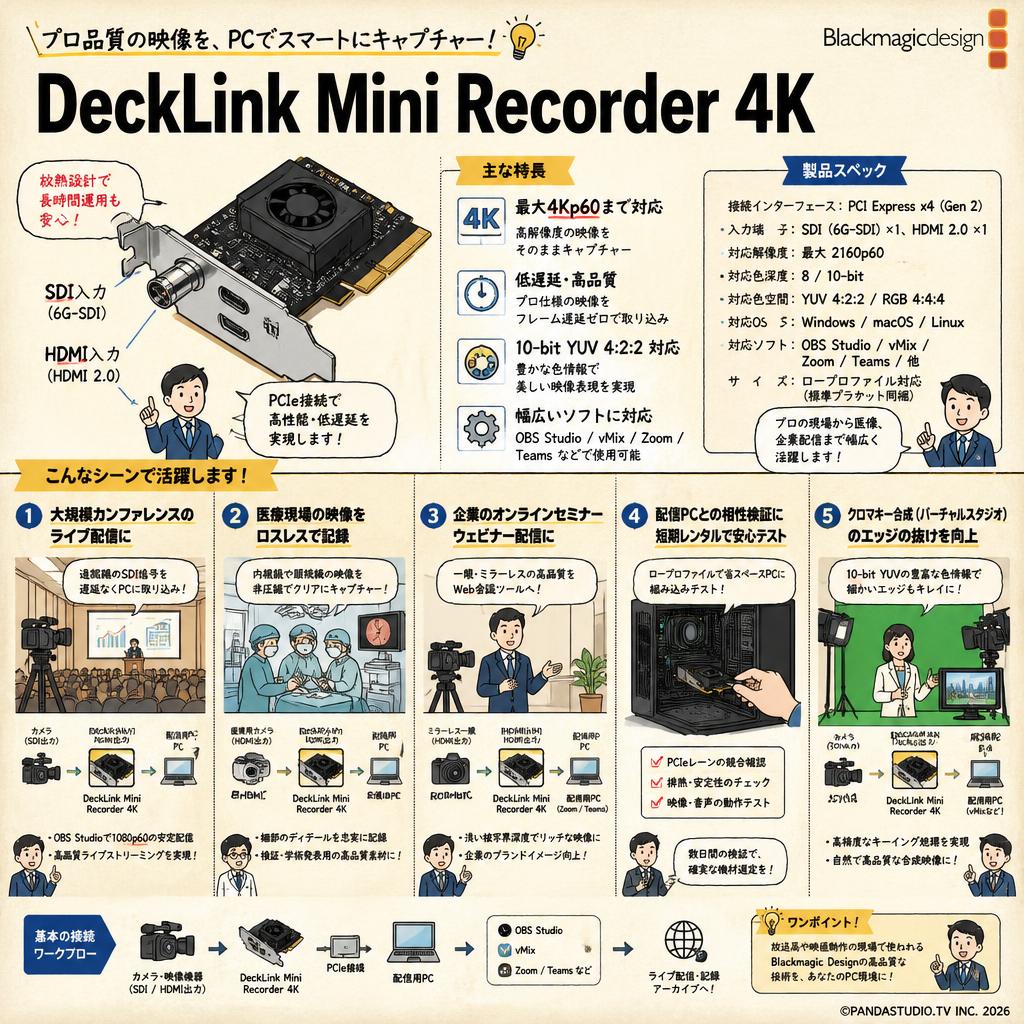 Blackmagic Design DeckLink Mini Recorder 4K 用途