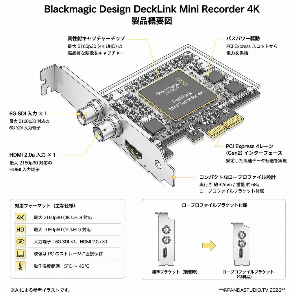 Blackmagic Design DeckLink Mini Recorder 4K スペック