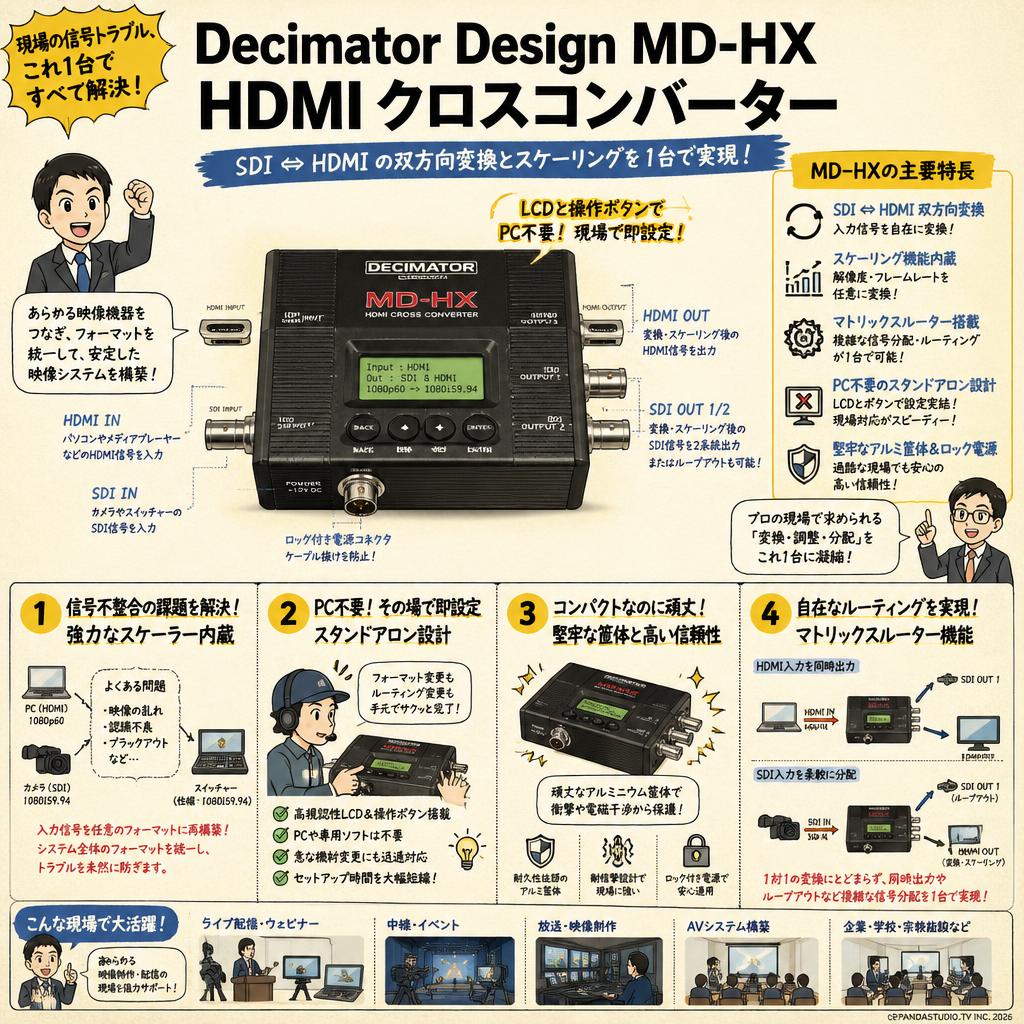 Decimator Design MD-HX HDMI クロスコンバーター 概要