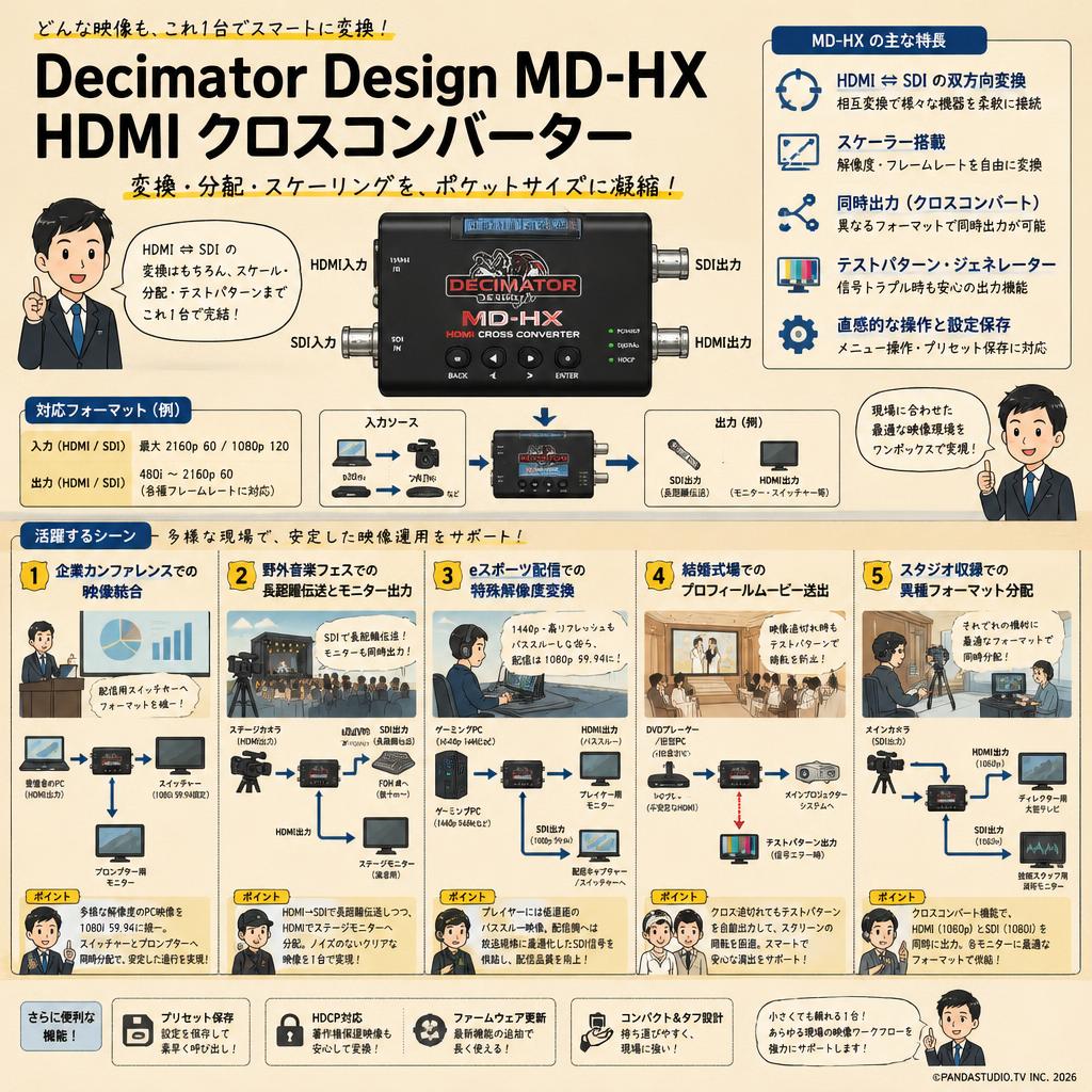Decimator Design MD-HX HDMI クロスコンバーター 用途