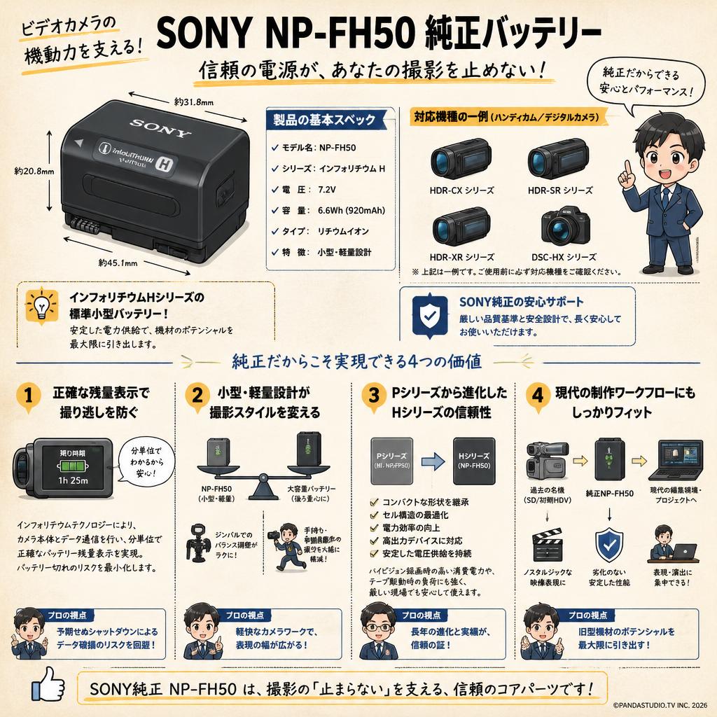 SONY NP-FH50 純正バッテリー 概要