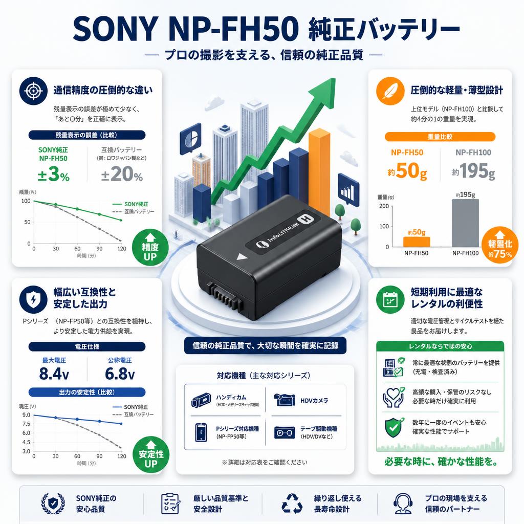 SONY NP-FH50 純正バッテリー セールスポイント