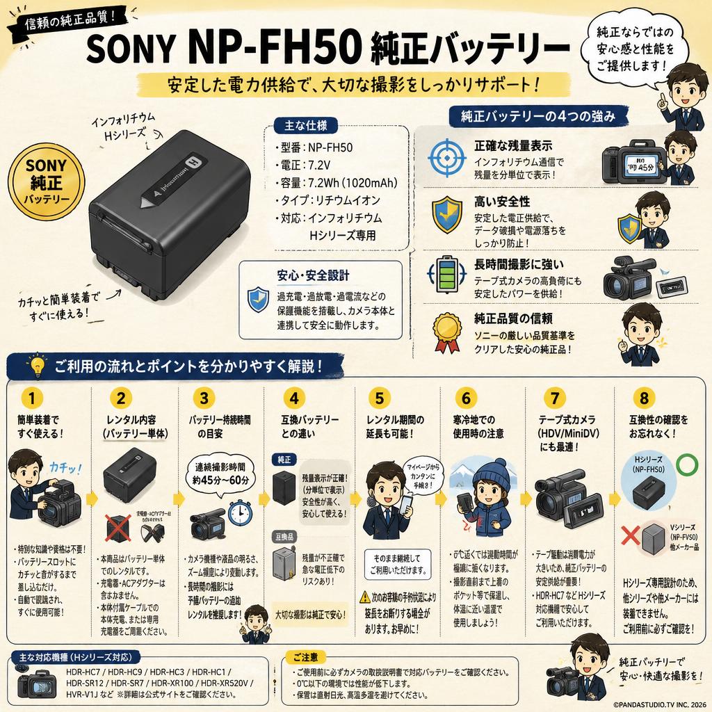 SONY NP-FH50 純正バッテリー FAQ（よくある質問と答え）