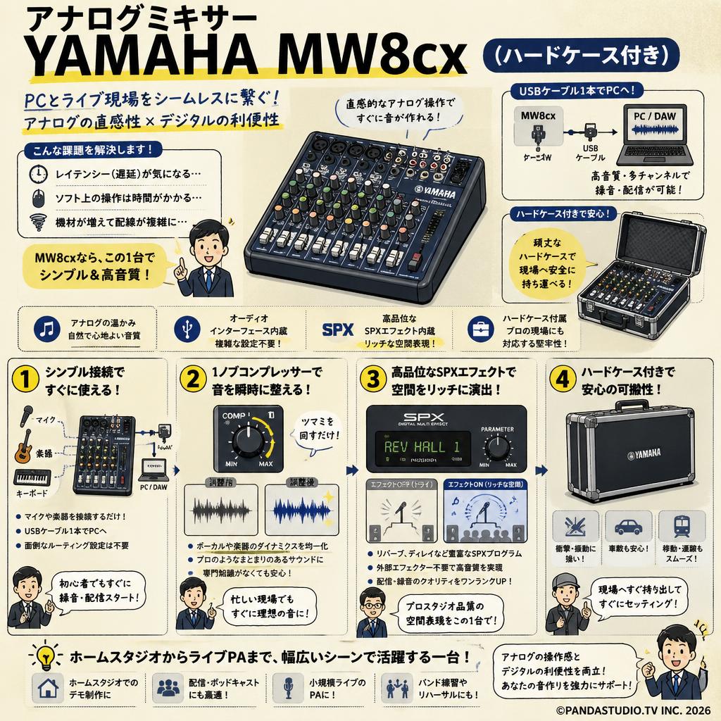 アナログミキサー YAMAHA MW8cx (ハードケース付き) 概要
