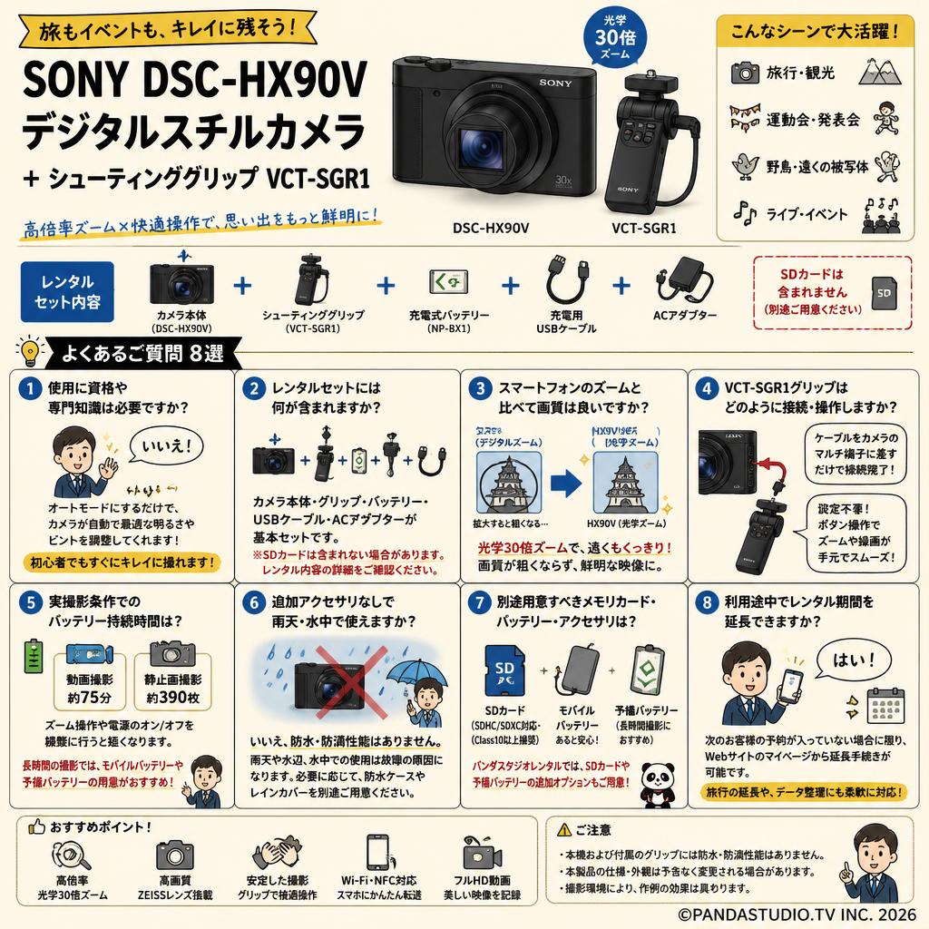 SONY DSC-HX90V デジタルスチルカメラ ＋ シューティンググリップ VCT-SGR1 FAQ（よくある質問と答え）