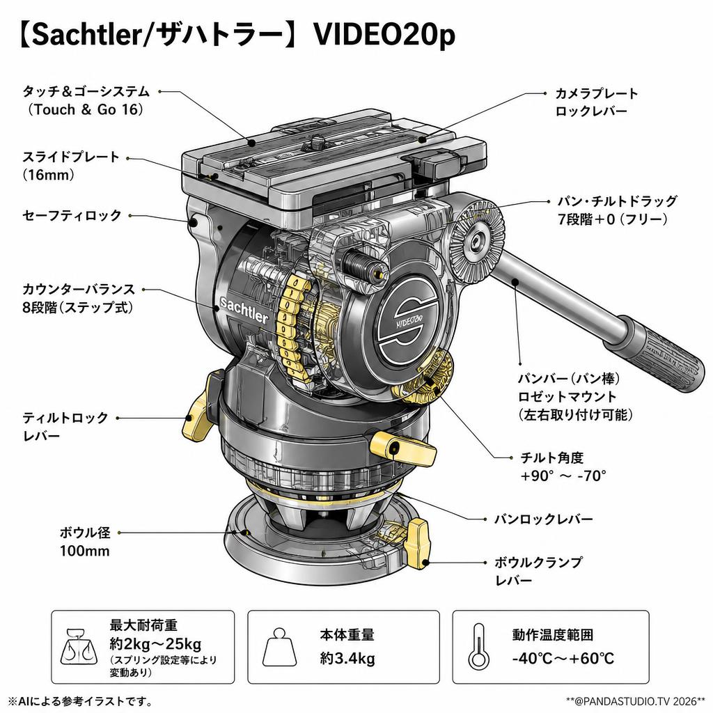 【Sachtler/ザハトラー】VIDEO20p スペック