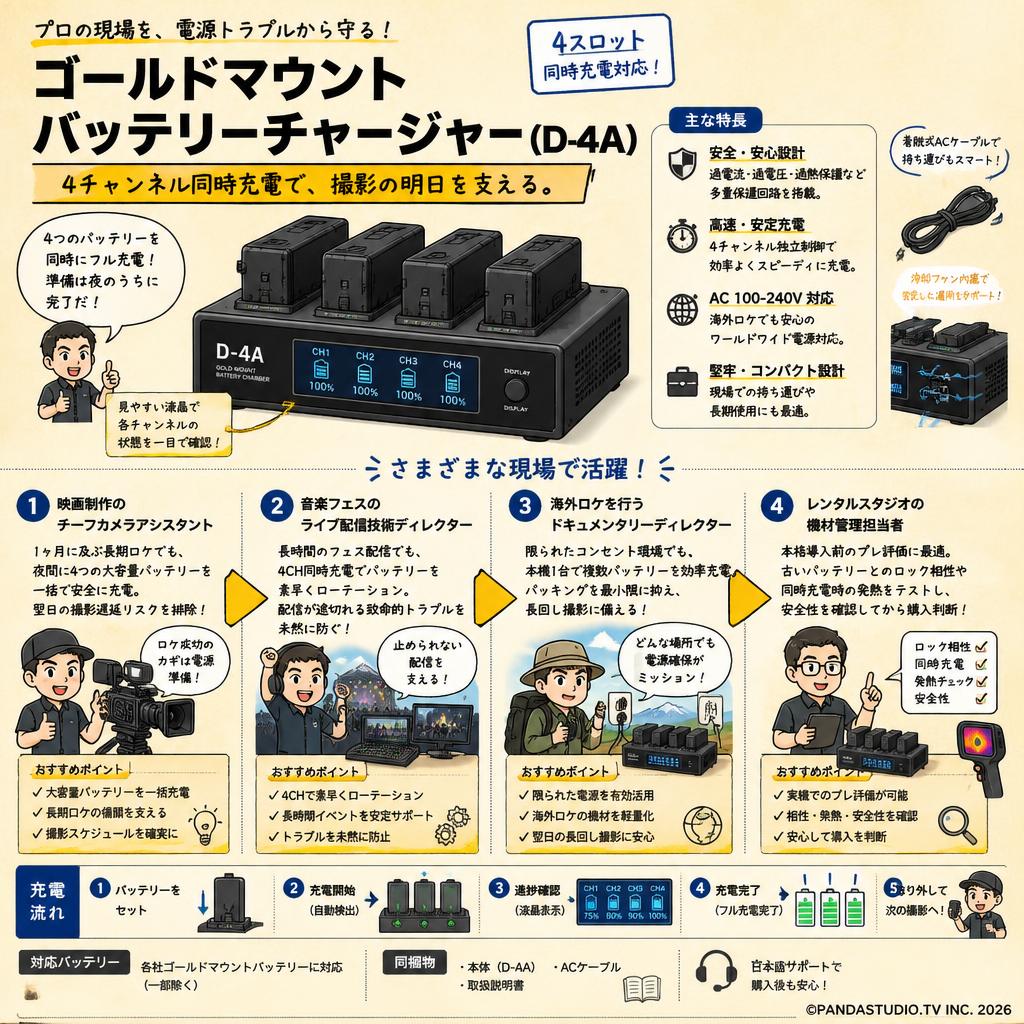 ゴールドマウントバッテリーチャージャー（D-4A） おもな対象のお客様