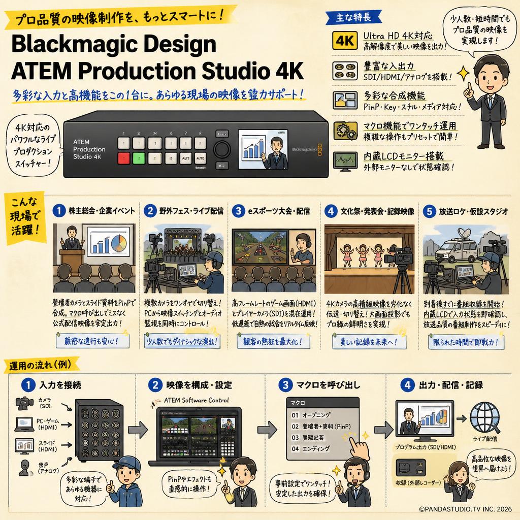 Blackmagic Design ATEM  Production Studio 4K 用途