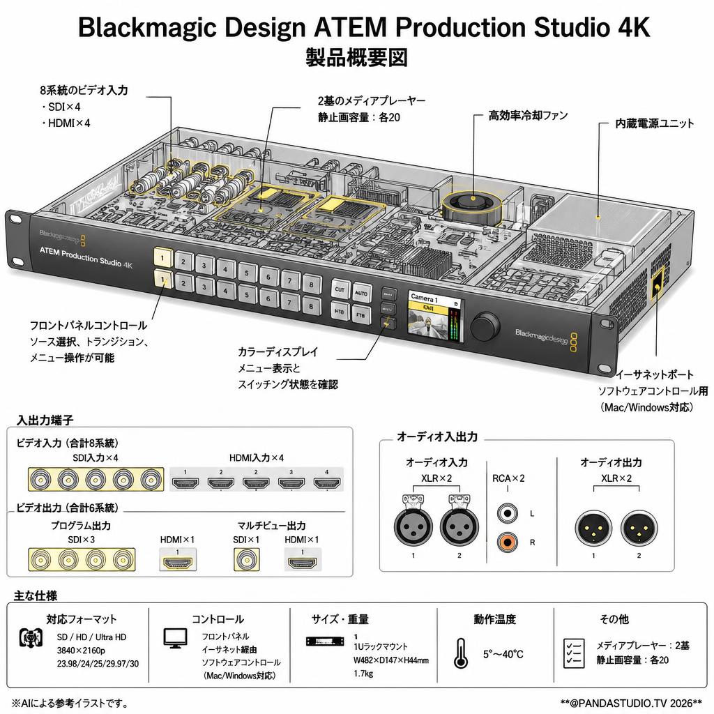Blackmagic Design ATEM  Production Studio 4K スペック