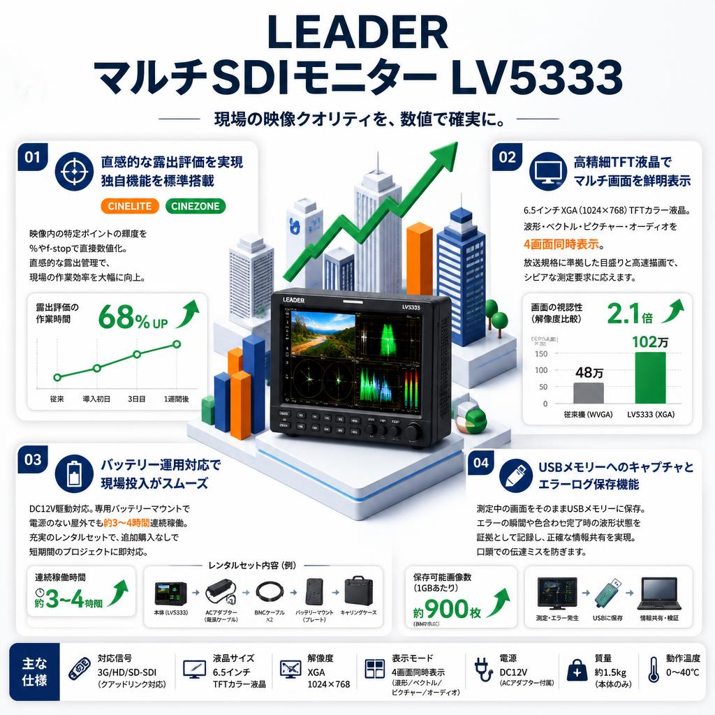 LEADER マルチSDIモニター LV5333 セールスポイント