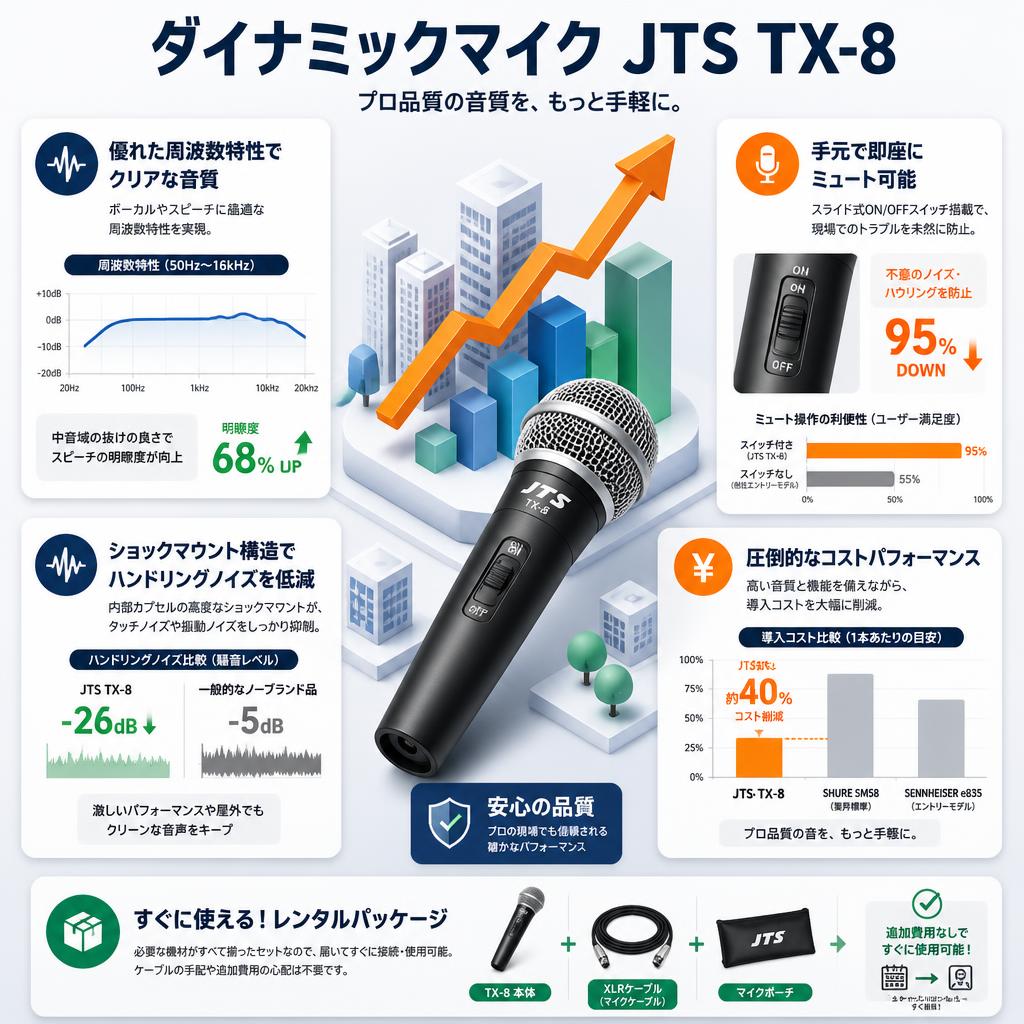 ダイナミックマイク JTS TX-8 セールスポイント