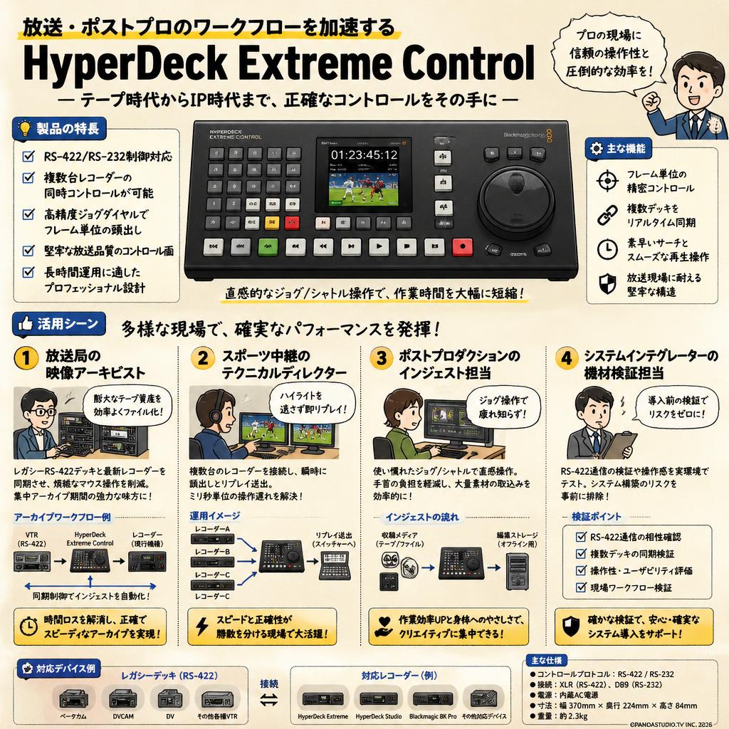 Blackmagic Design HyperDeck Extreme Control おもな対象のお客様