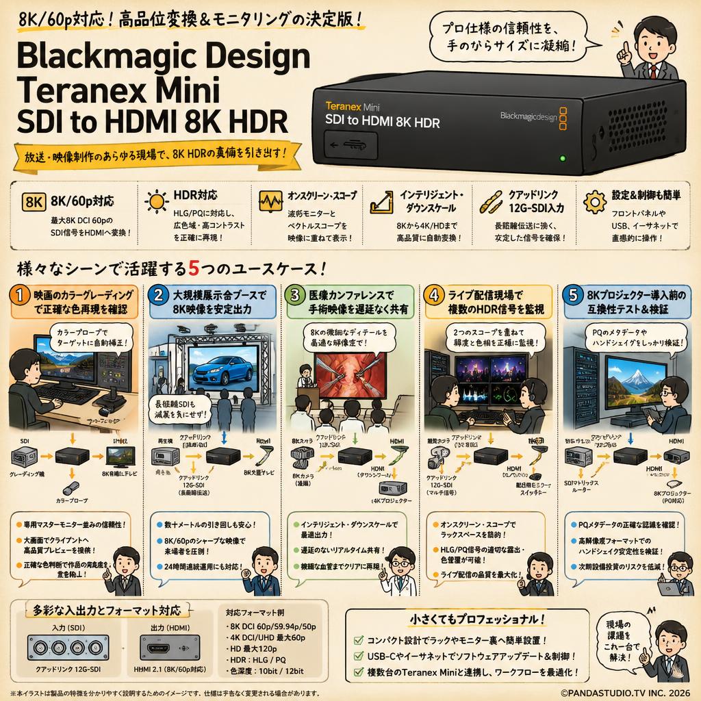 Blackmagic Design Teranex Mini SDI to HDMI 8K HDR 用途
