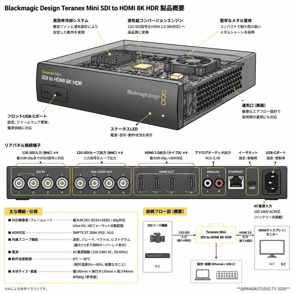 Blackmagic Design Teranex Mini SDI to HDMI 8K HDR スペック