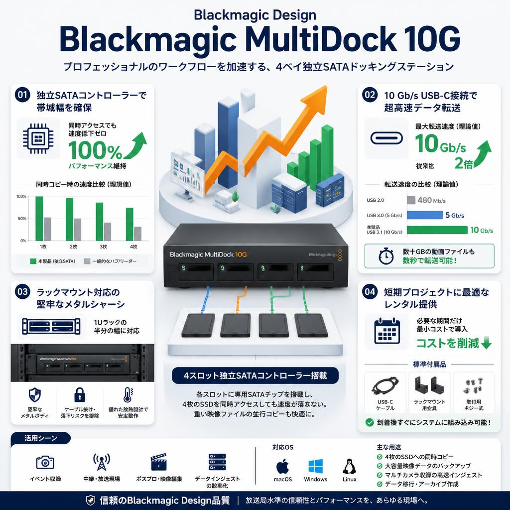 Blackmagic Design Blackmagic MultiDock 10G セールスポイント